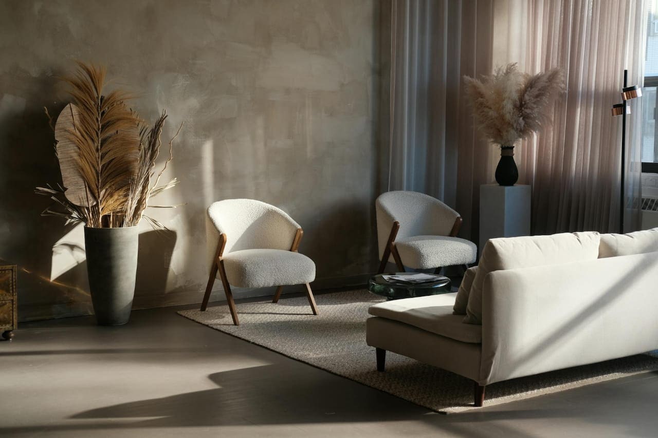 Calm refined lounge corner styled by Ice Interiorr.